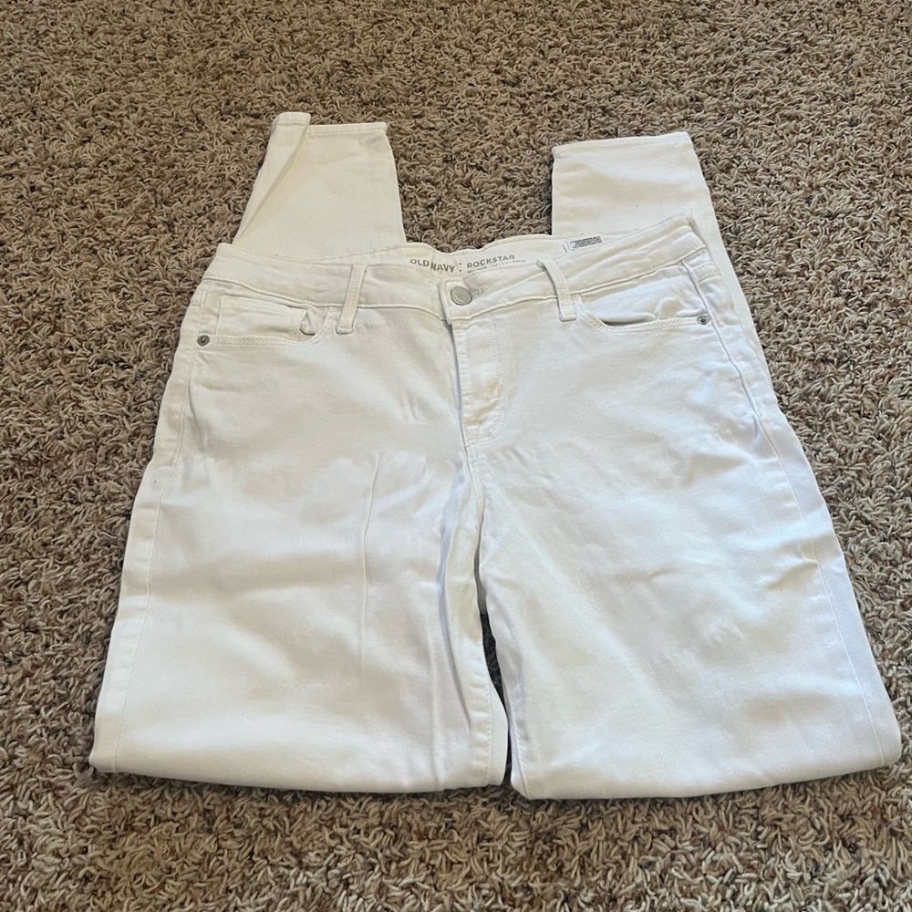 Old Navy White Mid Rise Jeans